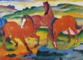 Los grandes caballos rojos abstracto Franz Marc